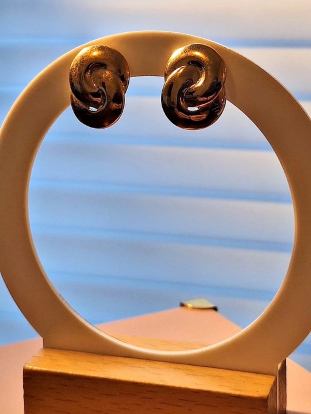 Gold Swirl Clip-On Earrings Like New